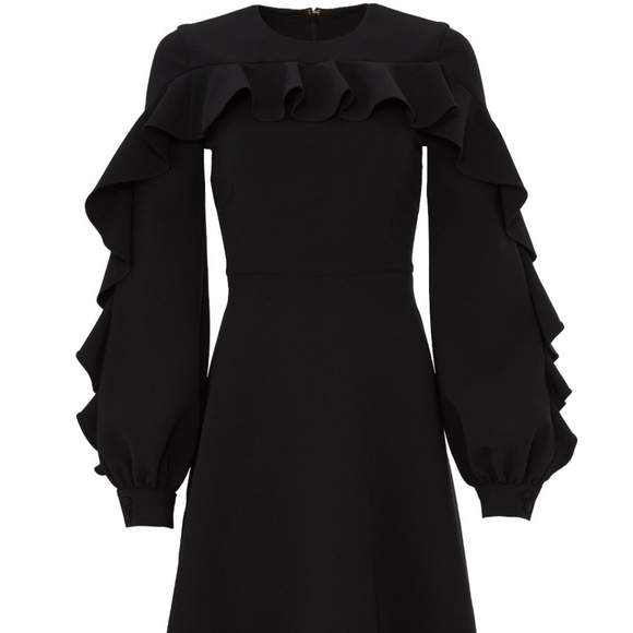Christian Siriano Dresses & Skirts - Christian Siriano, Black Front Ruffle Dress, Size 6
